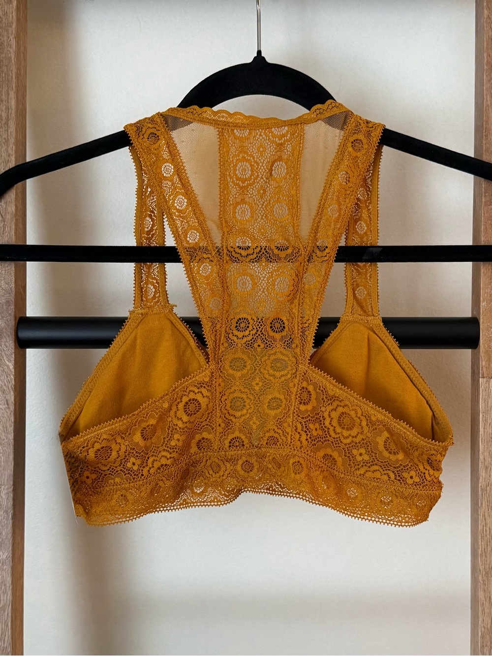 Aerie Lace Racerback Bralette Small Marigold Yellow Boho